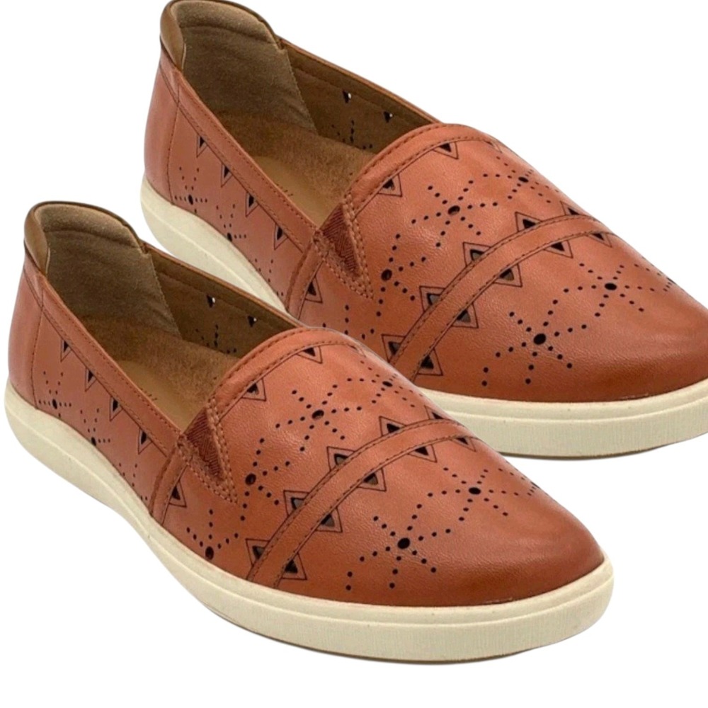 Cobb Hill Leather Perforated Slip-Ons Bailee Russet Color Russet‎ Size 6M NEW